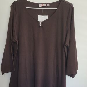 Quacker Factory 3/4 Sleeve Top XL
